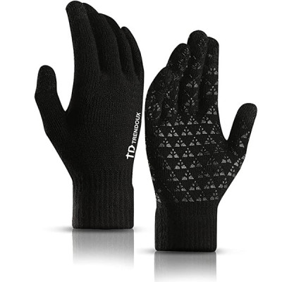 TRENDOUX Winter Gloves for Men Women - Upgraded Touch Screen Cold Weather Thermal Warm Knit Glove for Running Driving Hiking